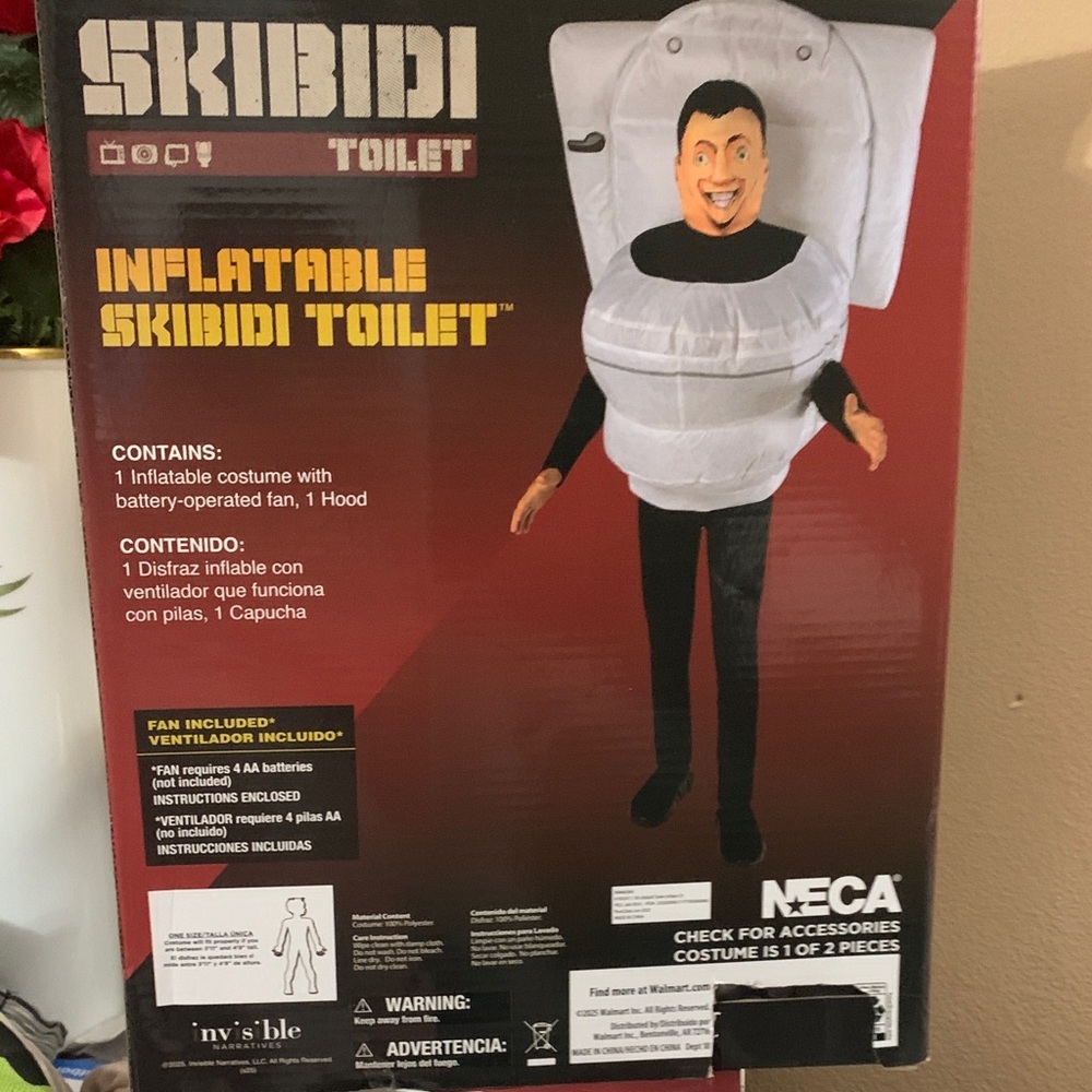 NECA Inflatable Skibidi Toilet Costume for Kids - White